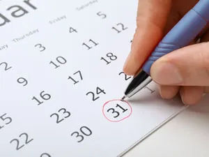 calendar with date circled